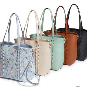 NEW WOMEN’S Style & Co Alabaster Whipstitch Braided Front Tote